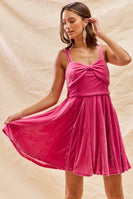 So Me Christmas Holiday Velvet Mini Dress in Pink