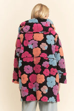Load image into Gallery viewer, Davi &amp; Dani Chunky Floral Embroidery Hooded Jacket in Ink Navy
