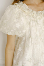 Load image into Gallery viewer, Storia Floral And Sequin Swing Mini Dress in Cream Gold
