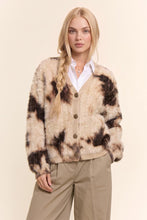 Load image into Gallery viewer, Davi &amp; Dani Fuzzy Leopard Print Cardigan in Cream Brown
