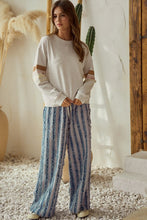 Load image into Gallery viewer, LovLov Terry Knit Sweatshirt with Multi Color Retro Stripes in Oatmeal
