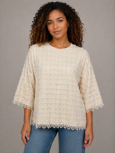 Load image into Gallery viewer, Easel OVERSIZED Popcorn Knit Top in Khaki
