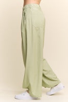 J.nna Striped Relax Fit Slacks in Pistachio