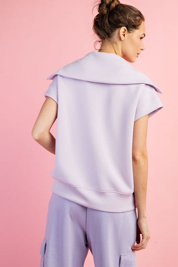 Rae Mode Scuba Quarter Zip Top in Lavender FINAL SALE