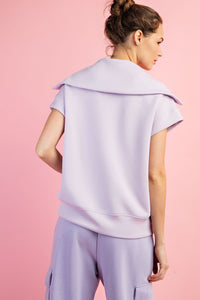 Rae Mode Scuba Quarter Zip Top in Lavender