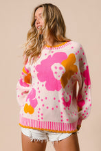 Load image into Gallery viewer, BiBi Flower Pattern Knit Sweater in Orche Combo
