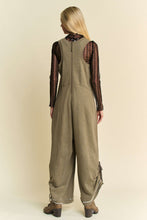 Load image into Gallery viewer, Davi &amp; Dani French Terry and Contrasting Ribbed Knit Jumpsuit in Mocha Olive
