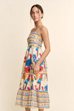 Load image into Gallery viewer, Davi &amp; Dani Parrot Print Maxi Dress in Cream Beige Multi

