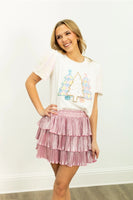 Grace+Emma Festive Forest on Princess Top in White