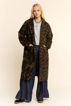 Load image into Gallery viewer, Davi &amp; Dani Color Block Contrasting Animal Print Midi Jacket in Tan Brown
