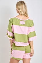 Load image into Gallery viewer, BaeVely OVERSIZED Bold Block Contrasting Striped Knit Top in Pink/Green

