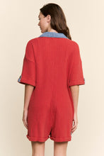Load image into Gallery viewer, J.nna Retro-Remix Waffle Romper in Washed Red

