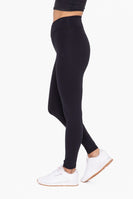 Mono B Venice Crossover Waist Leggings in Black