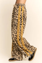 Load image into Gallery viewer, Davi &amp; Dani Leopard Pants with Contrasting Lace Stripe in Taupe Leopard
