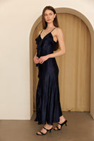 Storia Cascade Ruffle Maxi Dress in Navy