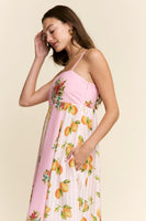 J.nna Amalfi Colorblock Maxi Dress in Yellow Pink