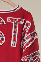mello. Christmas Back Lettering Sweatshirt in Red