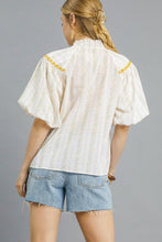 Load image into Gallery viewer, Umgee Boho Floral Print Top with Embroidery in Butter
