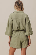 Load image into Gallery viewer, BiBi Crinkle Gauze Shirt And Short Set in Sage
