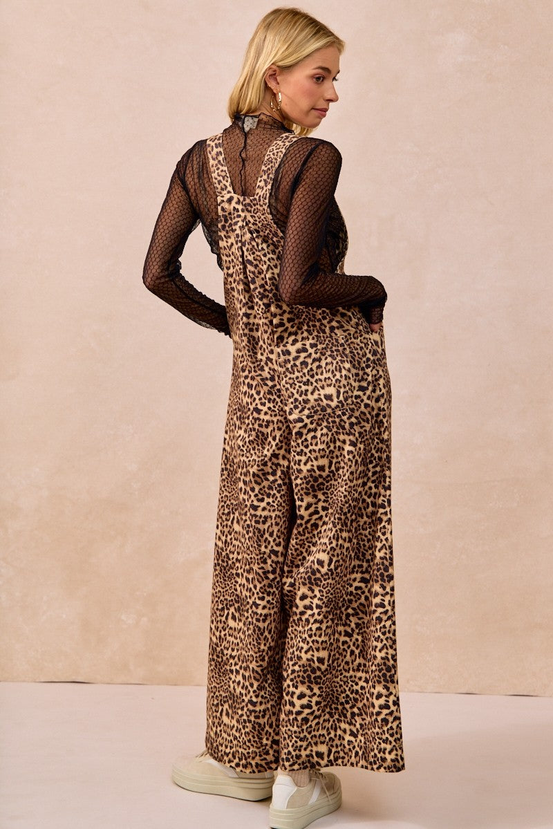 BiBi Leopard Print Wide Leg Jumpsuit in Leopard – June Adel