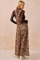 BiBi Leopard Print Wide Leg Jumpsuit in Leopard