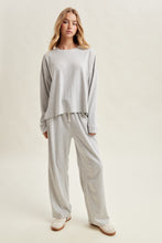 Load image into Gallery viewer, Wishlist Striped Knit Top And Pants Set in Heather Grey/Cream
