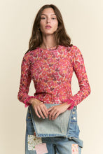 Load image into Gallery viewer, J.nna FITTED Mesh Heart Print Top in Red Hearts
