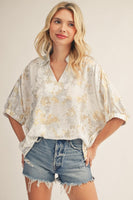 Jodifl Dolman Sleeves Metallic Top in White