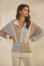Load image into Gallery viewer, LovLov Contrasting Color Striped Textured Top in Multi Color
