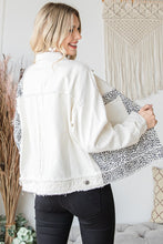 Load image into Gallery viewer, Oli &amp; Hali White Denim Jacket with Leopard Details Jacket Oli &amp; Hali   
