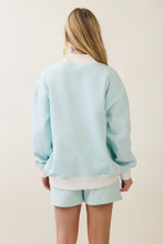 Load image into Gallery viewer, Veveret Mock Neck Striped Sweatshirt in Mint
