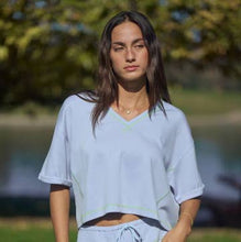 Load image into Gallery viewer, Davi &amp; Dani Soft Knit Cropped Top and Skort Set in Light Blue
