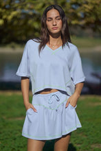 Load image into Gallery viewer, Davi &amp; Dani Soft Knit Cropped Top and Skort Set in Light Blue
