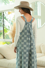 Load image into Gallery viewer, BiBi Vintage Washed Checkered Overalls in Denim ON ORDER
