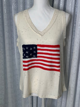 Load image into Gallery viewer, POL Ribbed Knit American Flag Patched Top in Cream

