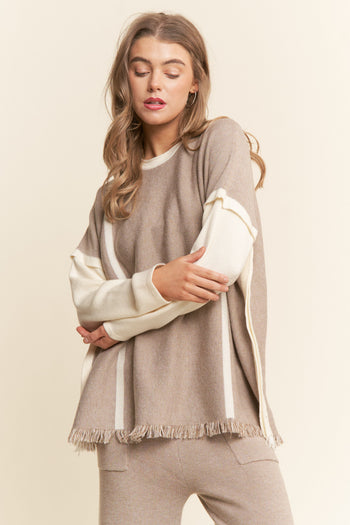 J.nna 2 Piece Knit Sweater Set in Cream Light Sand