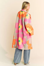 Load image into Gallery viewer, Davi &amp; Dani Bold Retro Floral Print Jacket in Pink Orange
