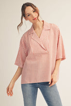 Load image into Gallery viewer, Jodifl Textured Striped Top in Red
