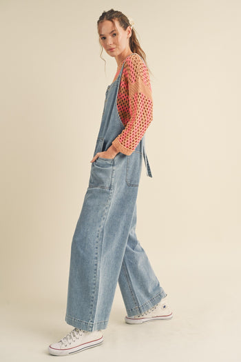 Wishlist Open Back Overalls in Denim