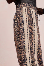 Load image into Gallery viewer, BiBi Leopard Print Track Pants with Contrasting Lace Side Stripes in Leopard/Oatmeal
