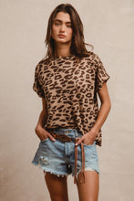 Load image into Gallery viewer, BiBi Leopard Print Baize Knit Top in Beige/Brown
