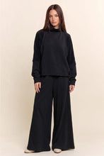 Load image into Gallery viewer, Davi &amp; Dani Mixed-Media Chenille Lounge Set in Black
