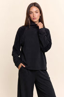 Davi & Dani Mixed-Media Chenille Lounge Set in Black