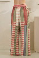 Oli & Hali Mixed Print Patchwork Pants in Pink