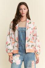 Load image into Gallery viewer, J.nna Knit Rose Pattern Cardigan in Apricot
