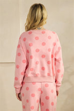 Load image into Gallery viewer, Veveret Polka Dot French Terry Sweatshirt in Pink/Pink
