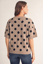Load image into Gallery viewer, Jodifl Polka Dot Comfy Sweater Top In Taupe
