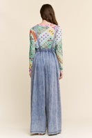 J.nna Retro Revival Wide Leg Overalls in Denim