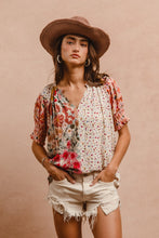 Load image into Gallery viewer, BiBi Mix N Match Woven Peasant Top in Rose Mix
