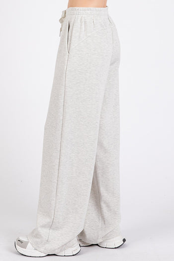 Mittoshop Solid Color Ultra Soft Straight Leg Pants in Oat